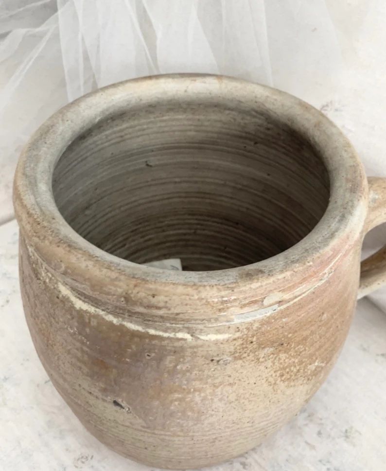Large antique French pottery jug heavy shabby cottage chic | Etsy | Etsy (US)