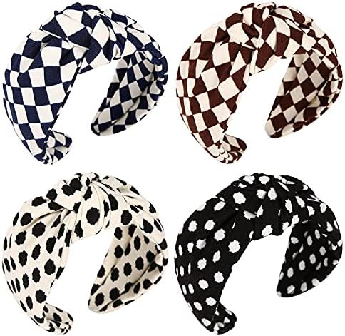 QIANXUAN Cheetah Print Knotted Headbands For Women Leopard Cloth Headband For Women Top Knot Head... | Amazon (US)
