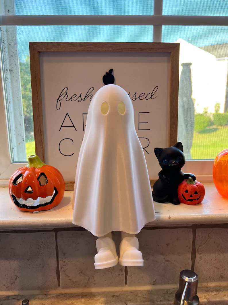 Cute Halloween Ghost With Feet 3D Printed Ghost Decoration as seen on Tiktok with Hidden Feet / H... | Etsy (Global)