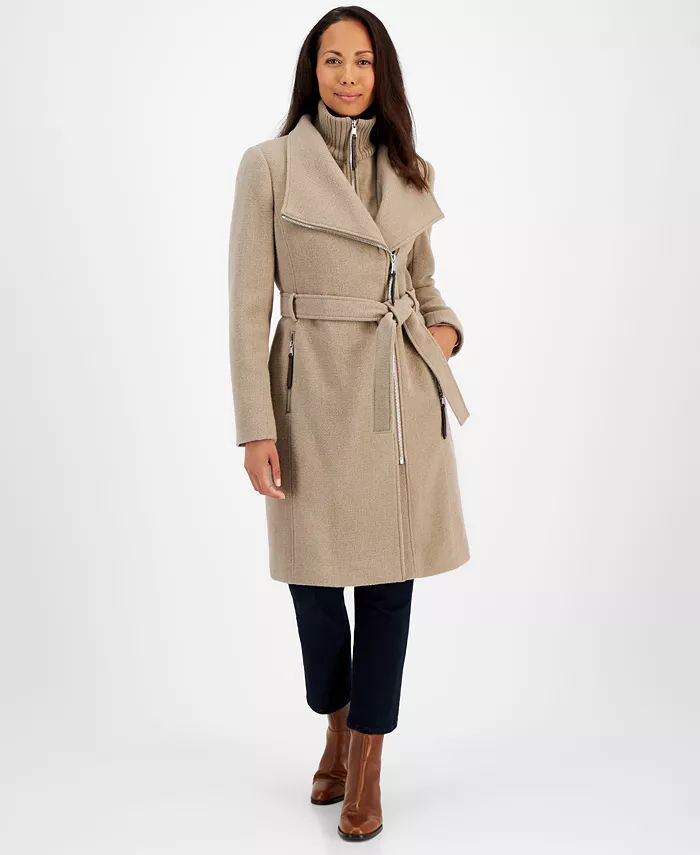 Women's Wool Blend Belted Wrap Coat, Regular & Petite, Created for Macy's | Macy's