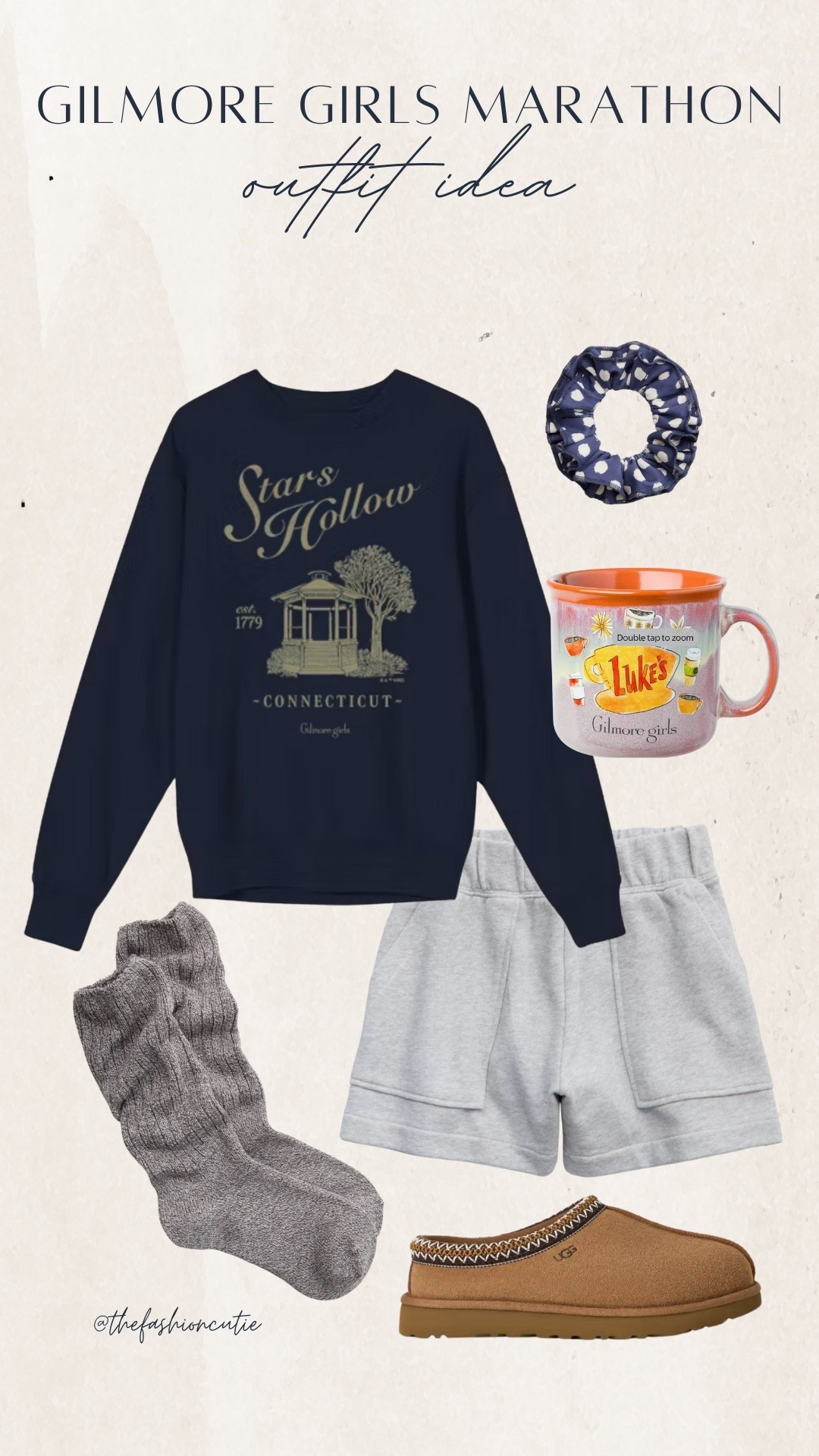This cozy fit was made for a Gilmore Girls marathon. Oversized sweatshirt, lounge shorts, chunky socks, and UGG Tasman slippers — the ultimate comfy night-in look.

#LTKShoeCrush #LTKFindsUnder50 #LTKStyleTip