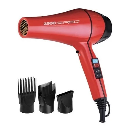 RED by KISS 2500 Ceramic Turbo Hair Blow Dryer – Professional AC Motor with 25% More Airflow 3 Heat/3 Speed Settings Quiet Long-Life Design Includes 3 Bonus Styling Attachments | Walmart (US)