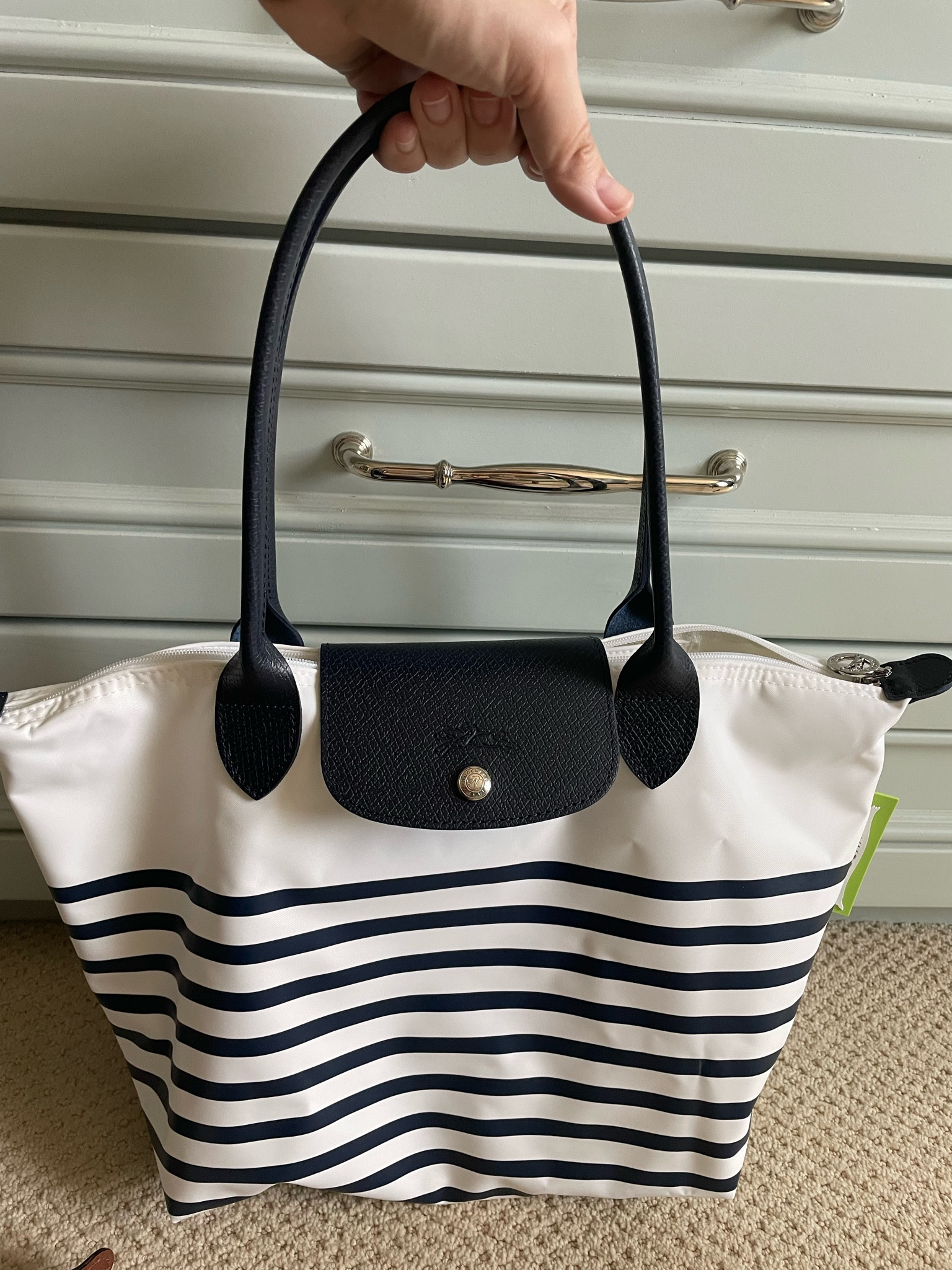 New Longchamp navy and white stripe is giving Mariniere vibes 

#LTKSeasonal #LTKitbag #LTKFind