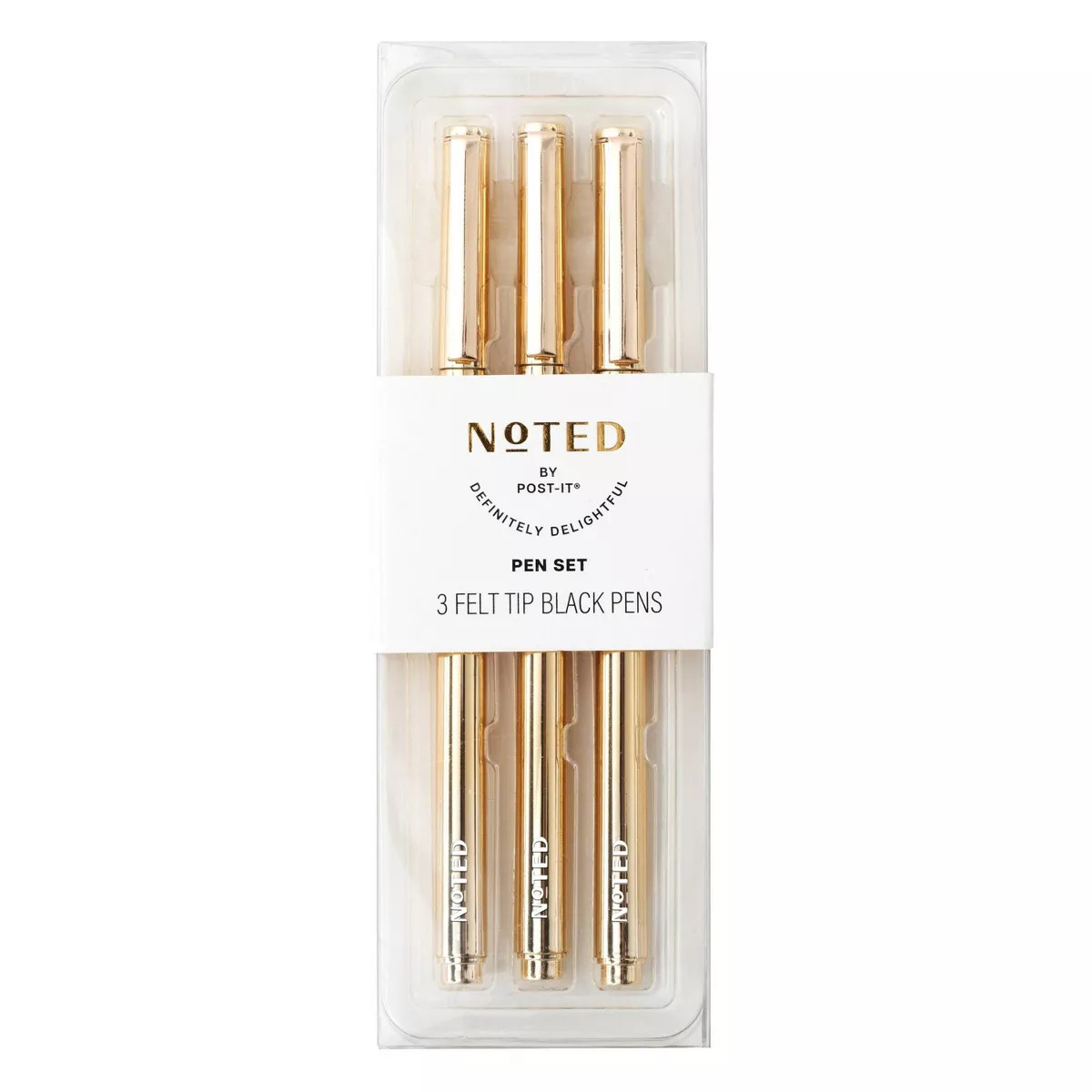 Noted by Post-it 3pk Metallic Felt Tip Pens | Target