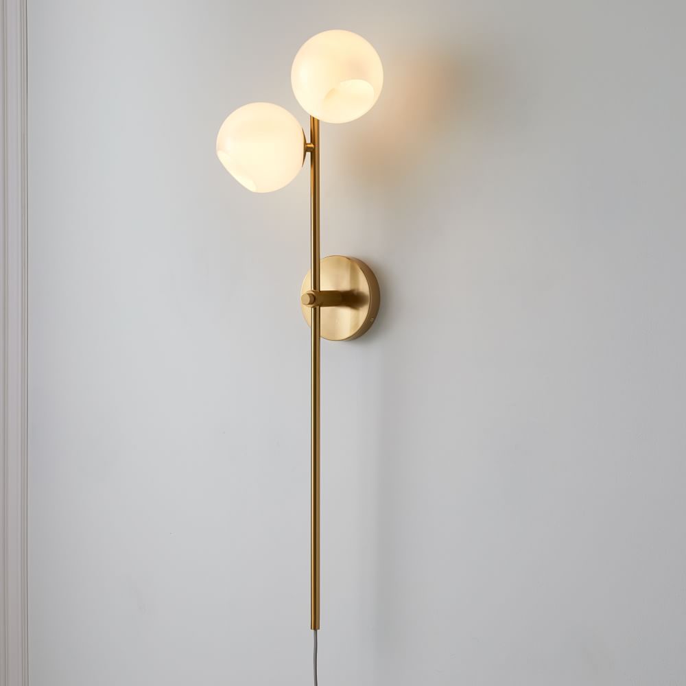 Staggered Glass 2-Light Plug-In Sconce | West Elm (US)