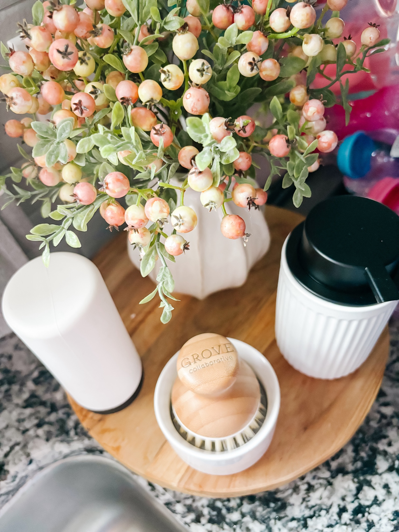 Kitchen space elevated 1000% with this cute riser, dishwashing liquid dispenser, foaming hand soap dispenser and adorable little vase with spring berry stems! 

Ditch your regular containers and make them cute to fit your space - it makes the house chores more fun ;)

#LTKfindsunder50 #LTKhome #LTKstyletip
