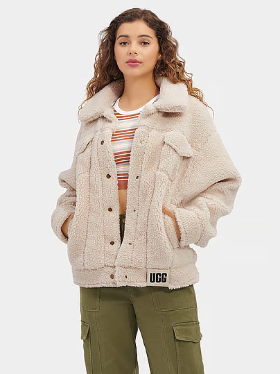 Ugg® Frankie UGGfluff Trucker Jacket, White/ivory, XS - Women's Jackets & Outerwear - PINK | Victoria's Secret (US / CA )