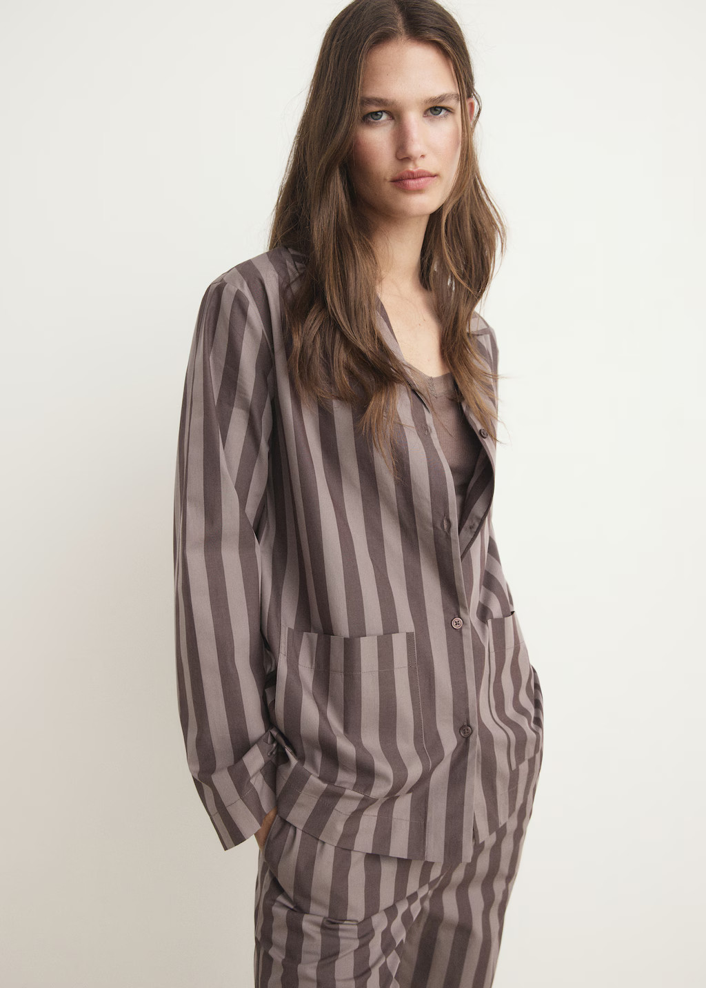 Woven striped pyjama top | MANGO (UK)