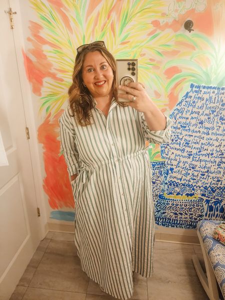 Still one of my favorite finds lately! This target green and white dress is SO comfy. I did get the XL in this after having the XXL and realizing it was way too big. I still have lots of room in the XL as well! #livinglargeinlilly #plussizefashion #grandmillennial #spring #targetfashion 

#LTKmidsize #LTKplussize #LTKfindsunder50