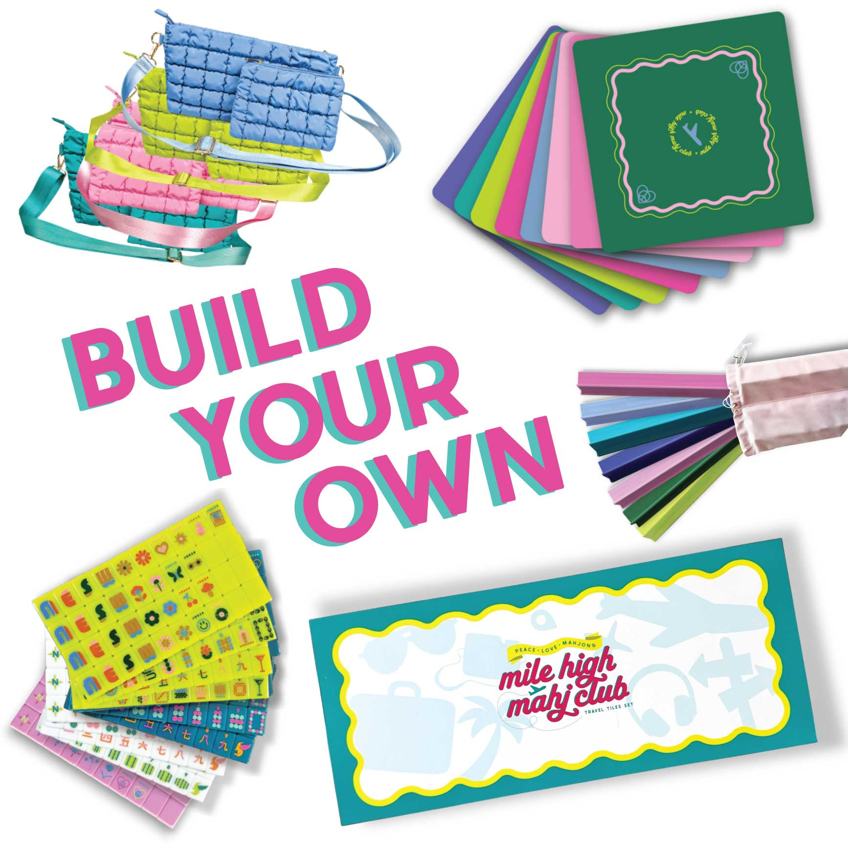 Mix & Match Mile High Mahj Travel Tiles Set | Peace Love Mahjong