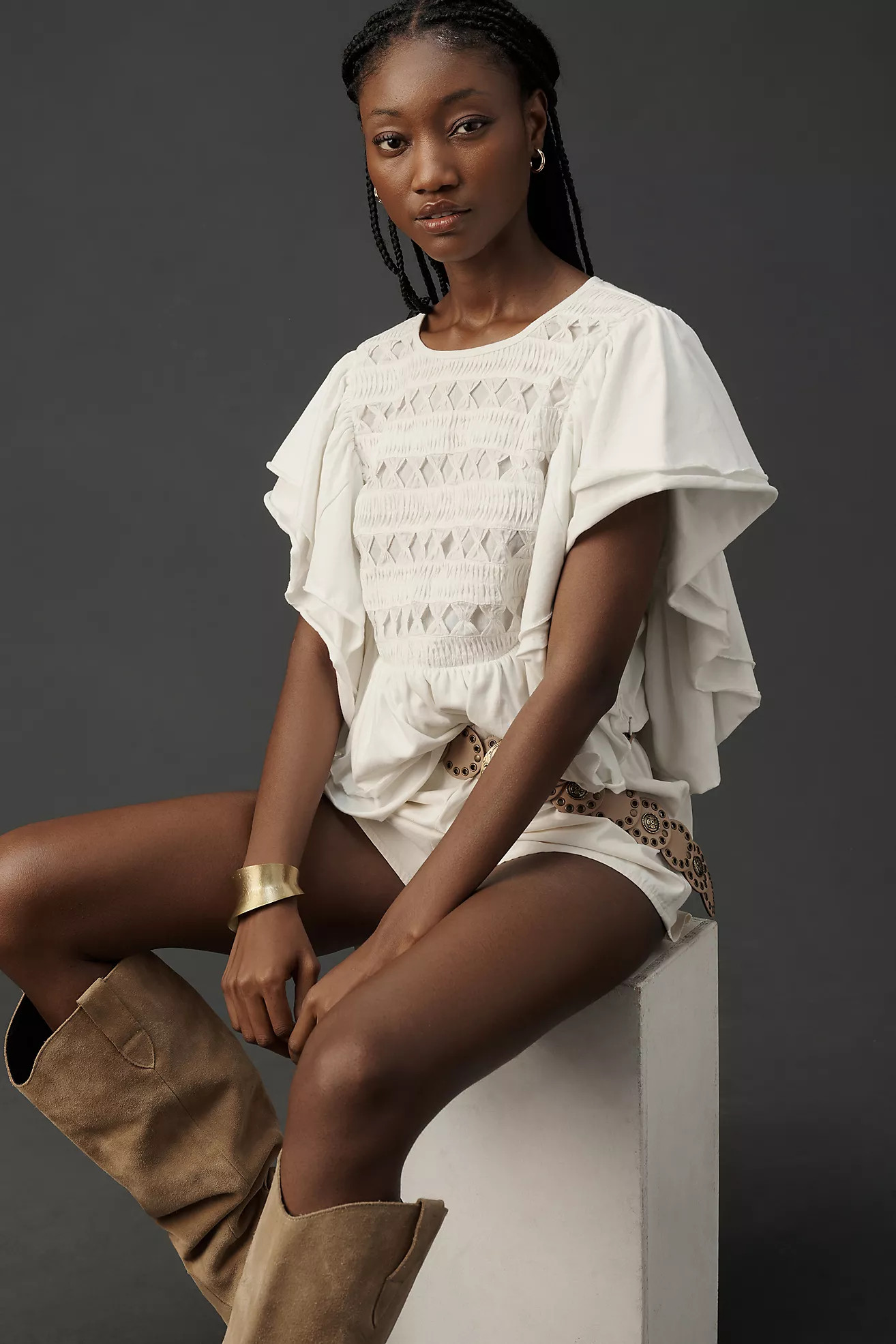 Let Me Be Flutter-Sleeve Top | Anthropologie (US)