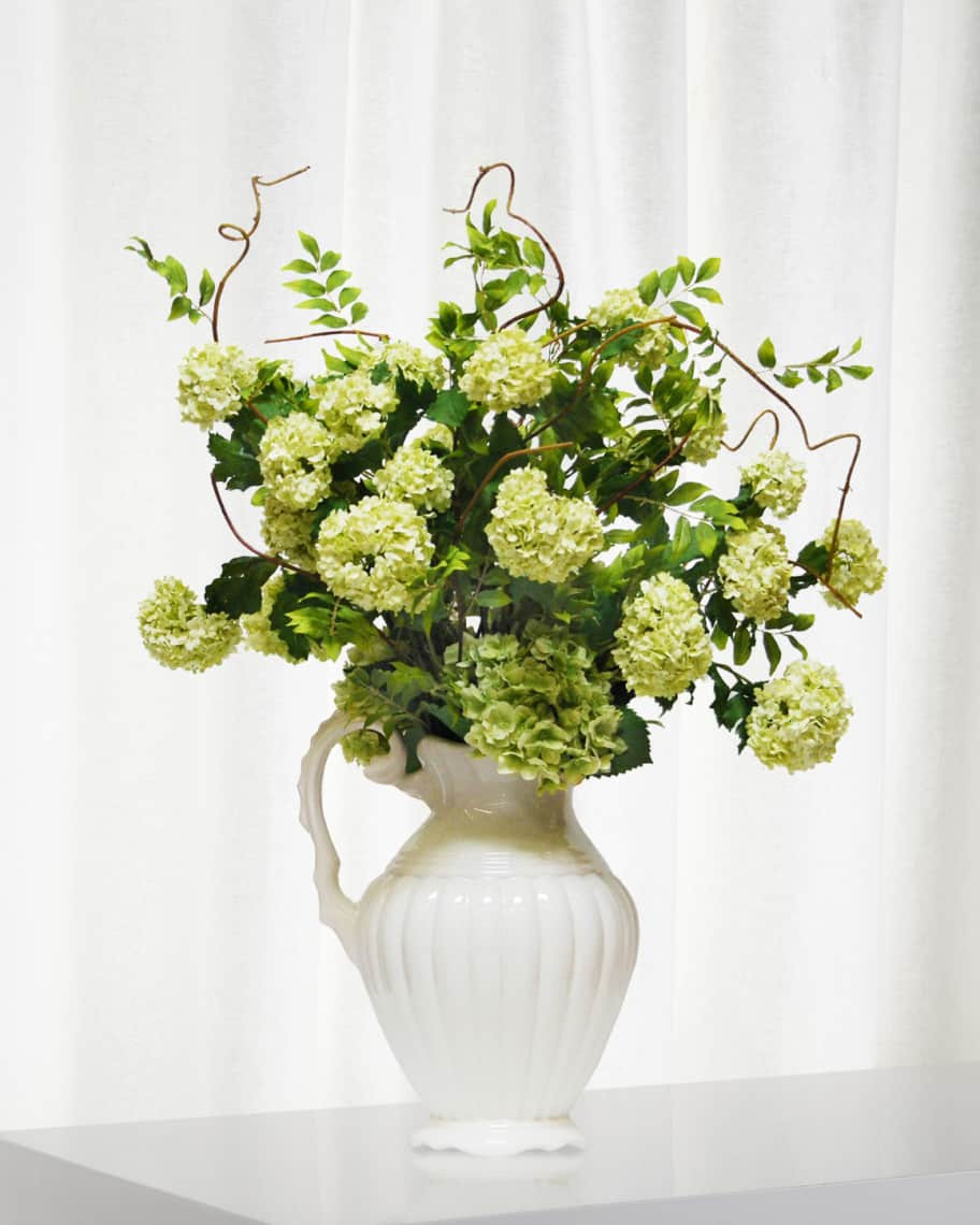 Winward Home Snowball Hydrangea Pitcher | Neiman Marcus