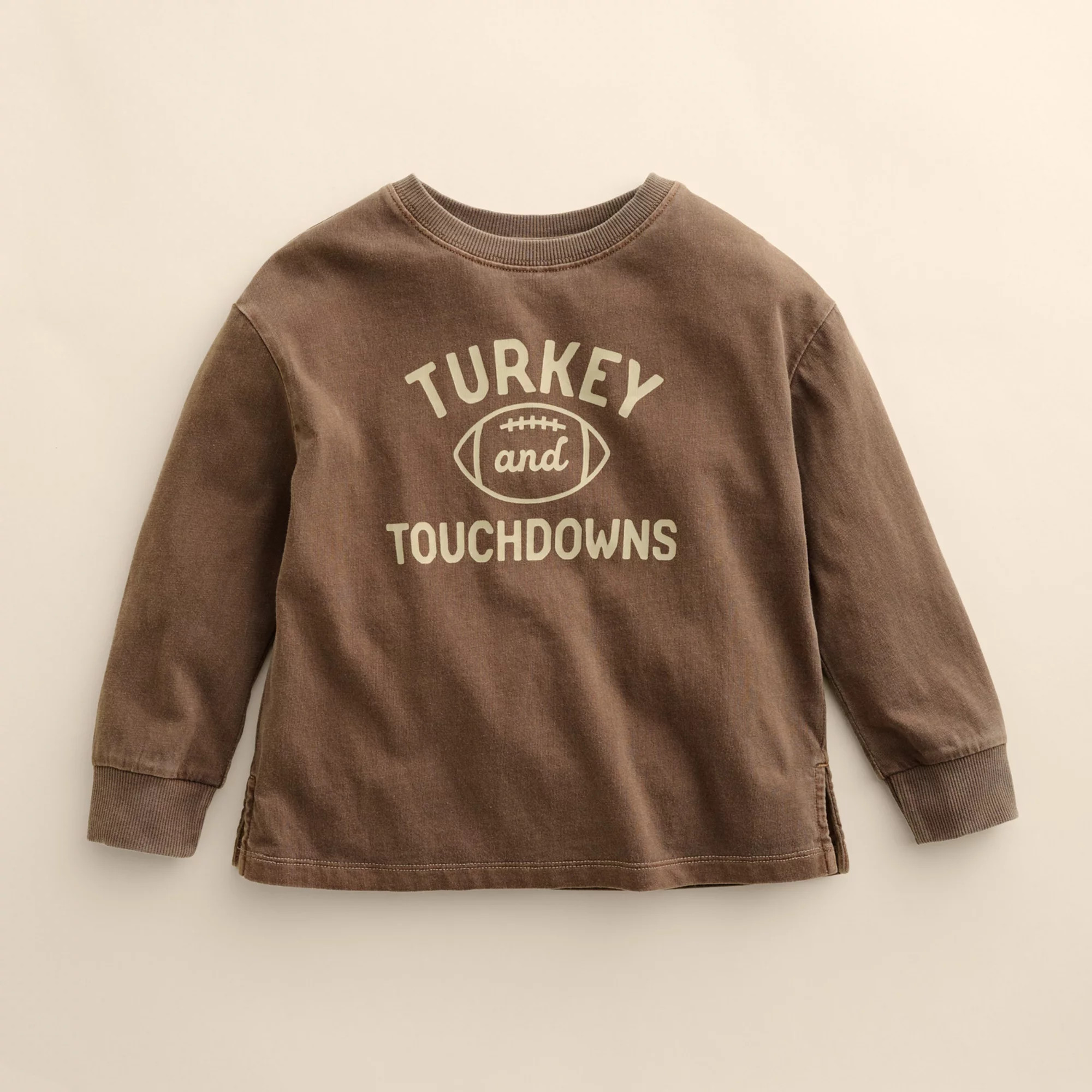 Kids 4-12 Little Co. by Lauren Conrad Thanksgiving Long Sleeve Skater Tee, Kids Unisex, Size: 6, Brwn Touchdown | Kohl's