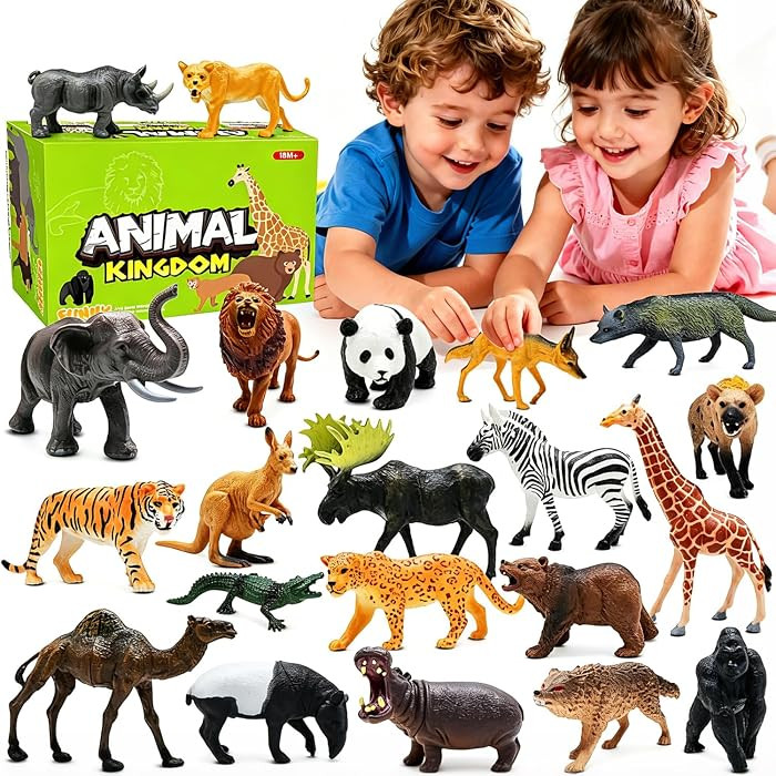 Safari Animals Figures Toys, Realistic Wild Zoo Animal Figurines, Plastic African Jungle Animals ... | Amazon (US)
