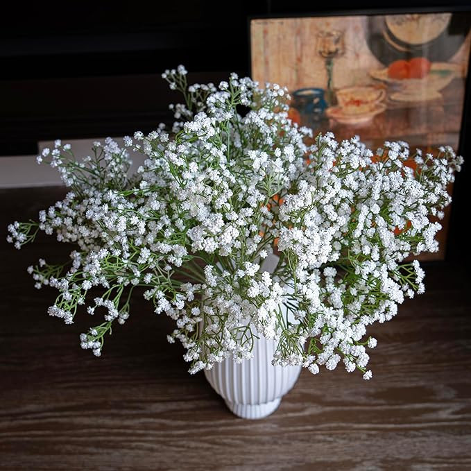 DUYONE Babys Breath Artificial Flowers,30pcs Gypsophila Bouquets Real Touch 20" Long Stem Flowers... | Amazon (US)