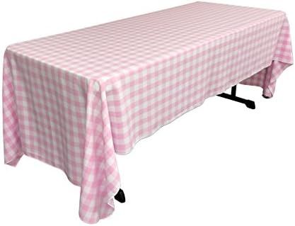 LA Linen Checkered Tablecloth, 60 by 120-Inch, Pink | Amazon (US)