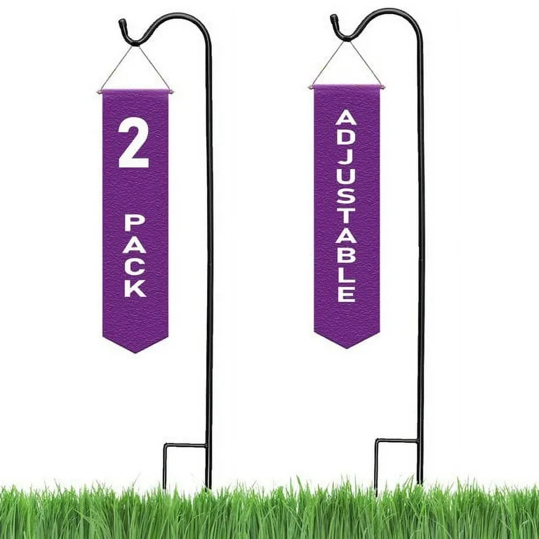 Ashman Online, Adjustable Shepherd's Hooks, Set of 2, Black Color, Metal Hanger | Walmart (US)