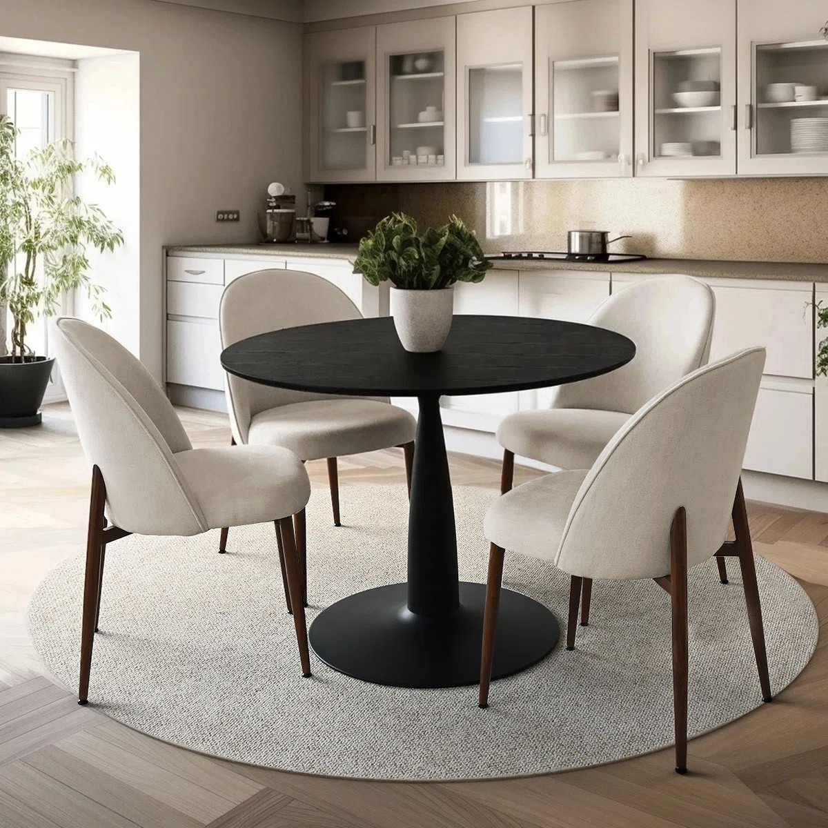 Upholstered Dining Chair (Set Of 4) with Metal Legs | Wayfair North America