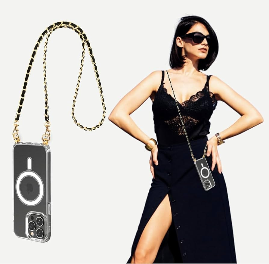 Aporia - Compatible with MagSafe Clear Case with Hooks and Crossbody Shoulder Strap Chain | Wirel... | Amazon (US)