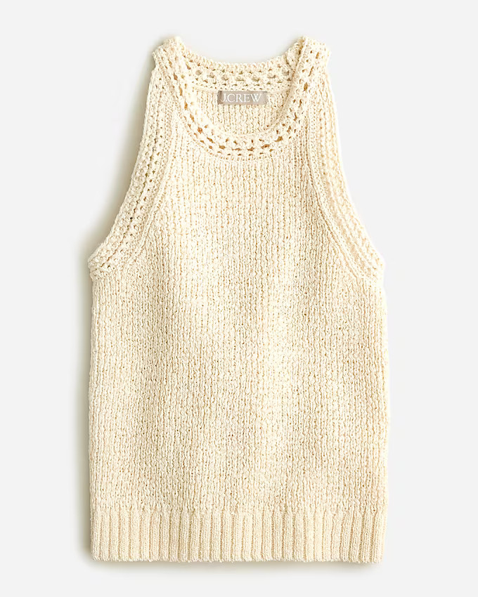 High-neck textured pointelle sweater-tank | J. Crew US