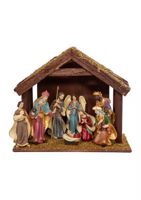 Kurt S. Adler 6.25-Inch Nativity Set with 11-Inch Stable, 8 Piece Set | Belk