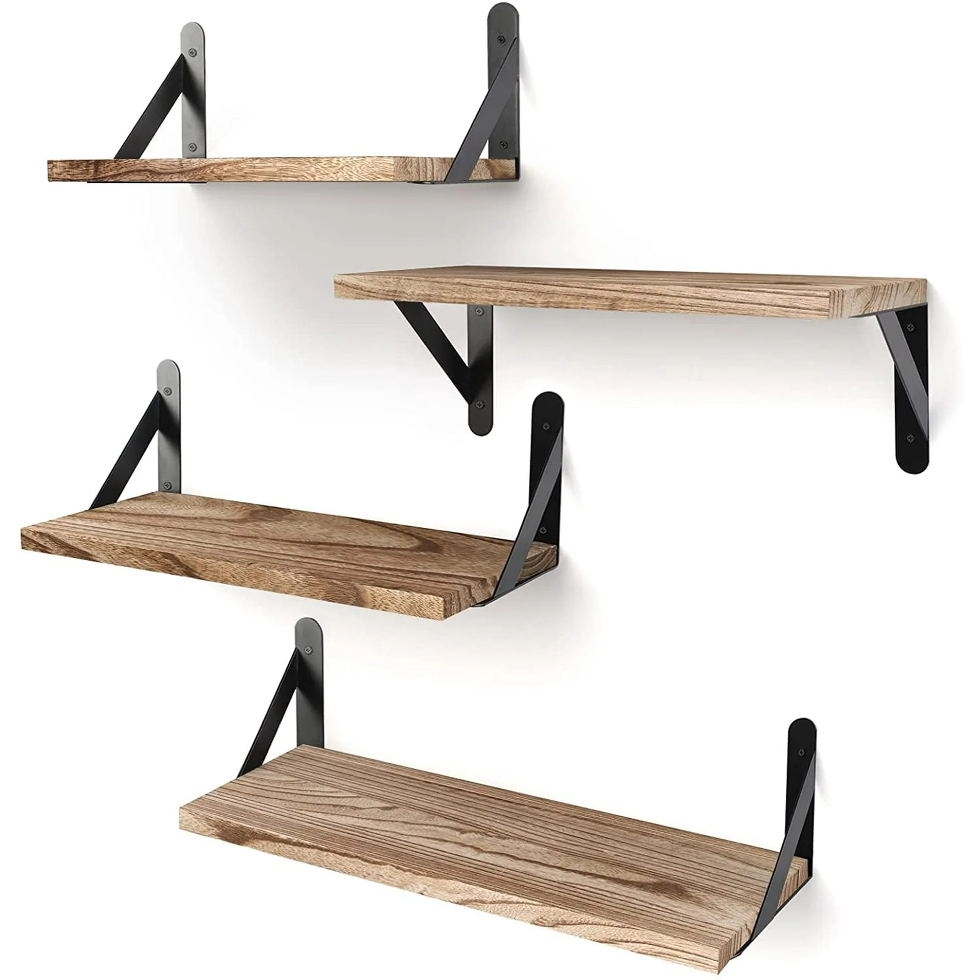 Fairy Floating Shelves, Rustic Wood Shelves, 4 Sets of Wall Mounted Shelf, 4.3x16.5x6.1inches, Ca... | Walmart (US)