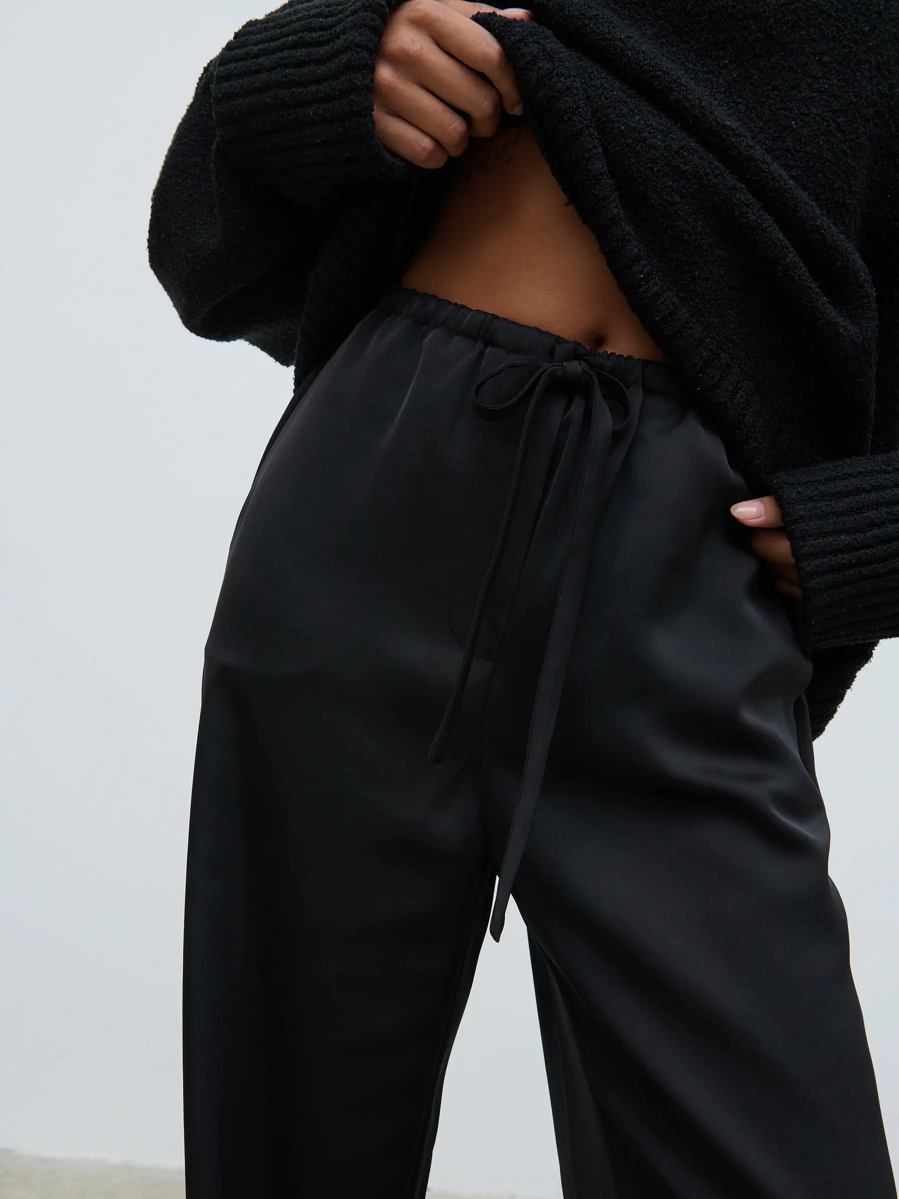 Breya Satin Drawstring Trousers | Pretty Lavish (UK)
