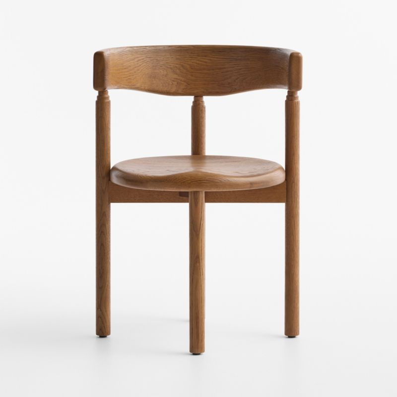 Virage Warm Brown Wood Curved Dining Chair + Reviews | Crate & Barrel | Crate & Barrel