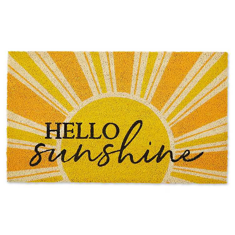 Yellow Hello Sunshine Doormat | Kirkland's Home