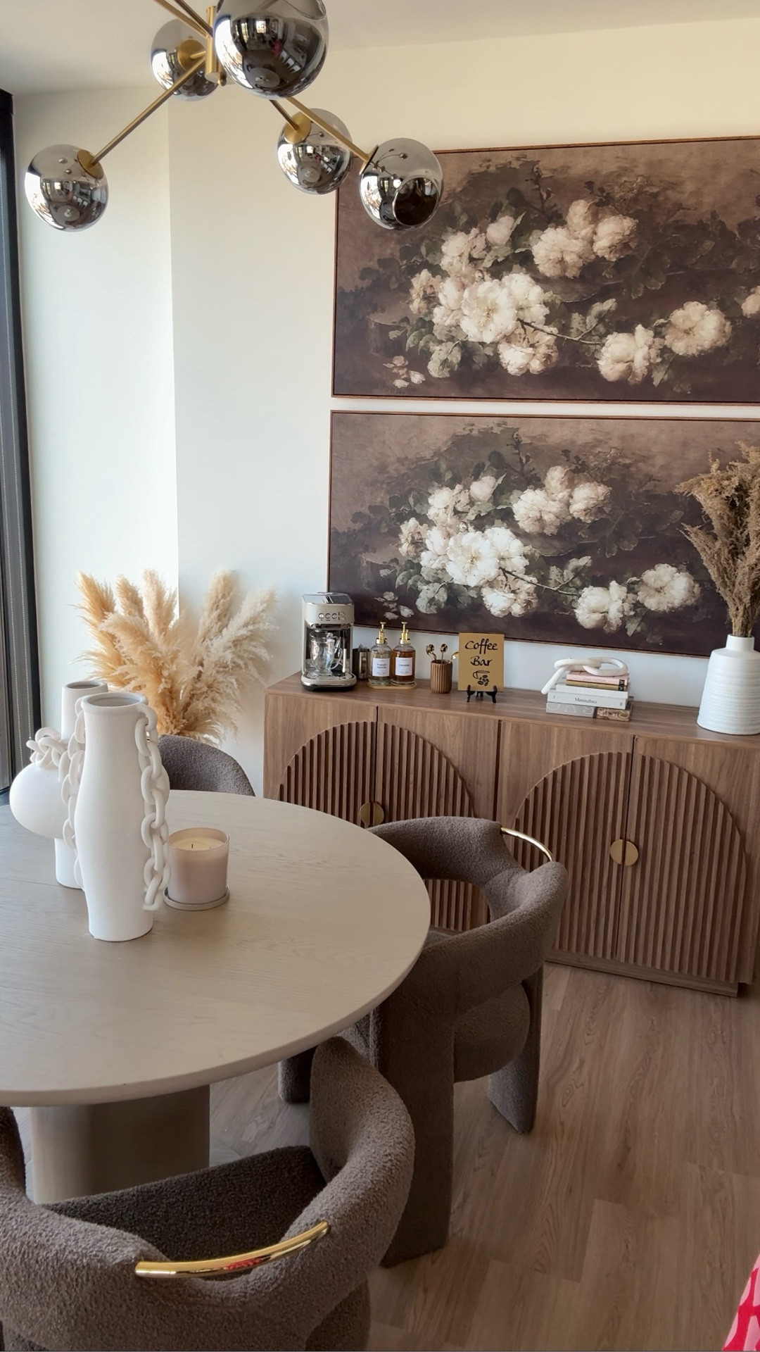 Episode 3: The Dining Room 🤎

Boxes everywhere… but somehow this space feels complete. I hired an interior designer and she brought my moody, neutral, café-style vision to life in a way I couldn’t fully see on my own.

Having a table to sit, breathe, pause, and just be feels bigger than decor. I really love how this turned out. Everything is linked below🤎

#LTKvlog #LTKdayinmylife #LTKHome
