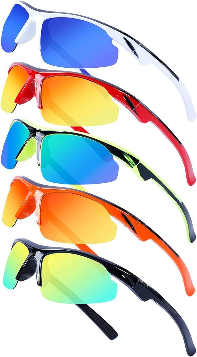 AZUZA 5 Pack Silicon Kids Sunglasses Unbreakable Polarized UV Protected Sports toddler Sunglasses... | Amazon (US)