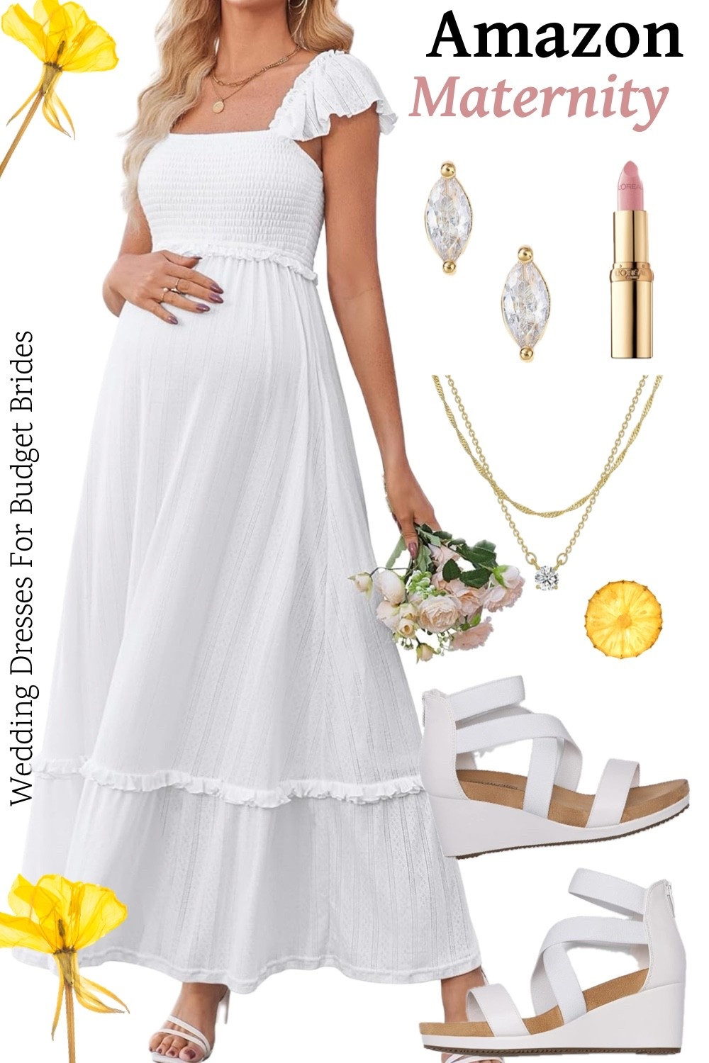 Maternity dress and accessories for the pregnant bride. From Amazon. 

Baby shower dress, bridal shower dress, gender reveal dress, maternity fashion.

#LTKWedding #LTKBaby #LTKBump