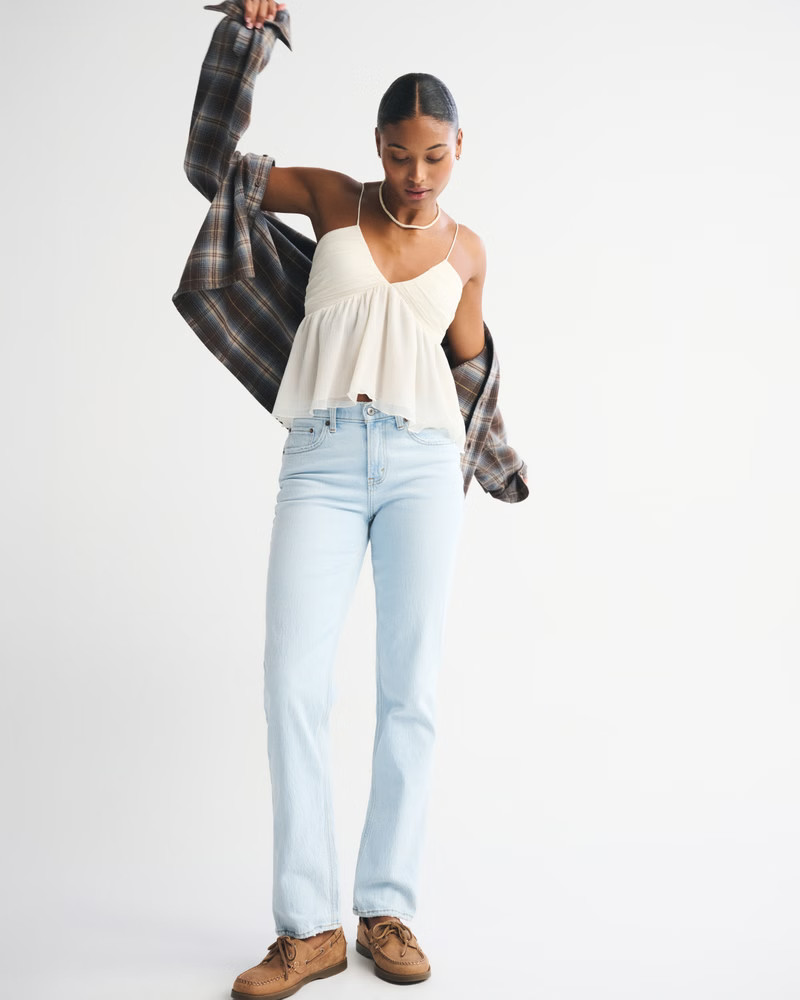 Curve Love High Rise Loose Jean | Abercrombie & Fitch (UK)