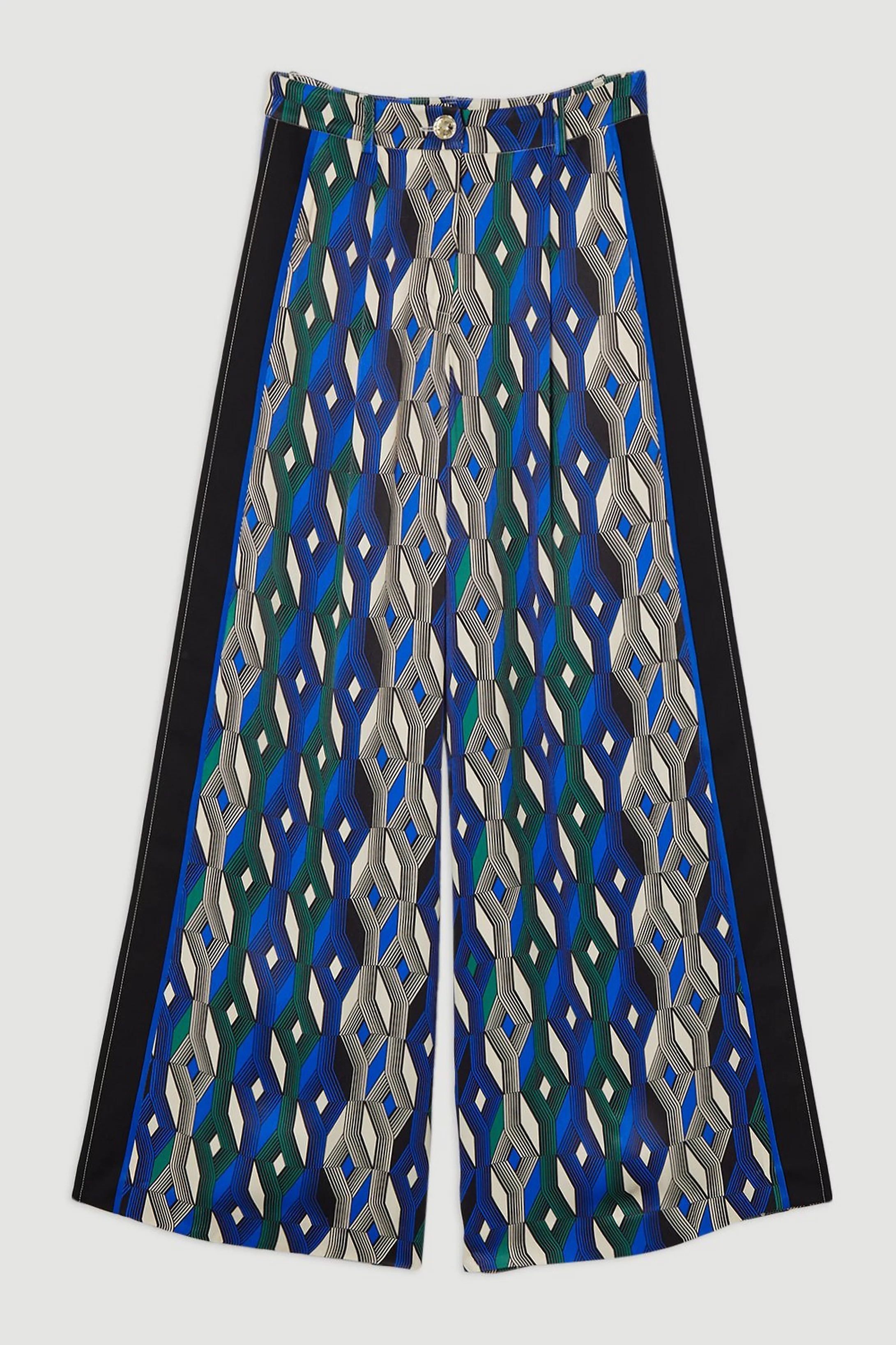 Amelia Graham Printed Viscose Satin Hight Waist Trouser | Karen Millen UK + IE + DE + NL