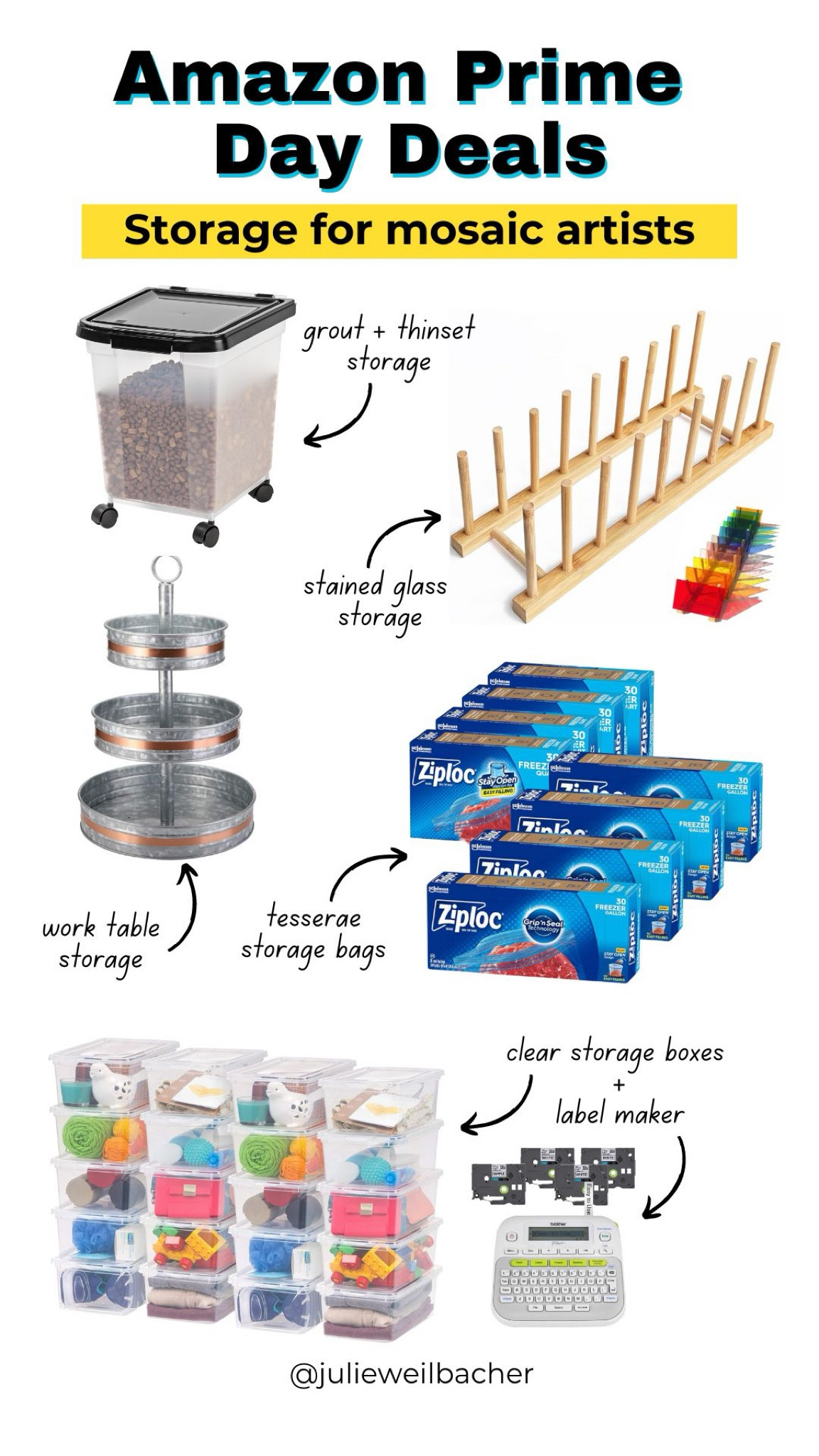 Sharing Amazon Prime Day deals for mosaic artists. ⭐️ This collection includes storage. ⭐️ For mosaic tips, tutorials, inspiration, and so much more please visit my YouTube channel: YouTube.com/julieweilbacher. Follow @julieweilbacher on Instagram for all things mosaic art. storage - Amazon Prime Day deals - mosaic - organization - crafts storage - craft tools - mosaic art - craft supplies - glass crafts - tile crafts - tabletop storage - pet food storage - shoe storage - clear shoe boxes

#LTKHome #LTKFindsUnder50 #LTKSaleAlert