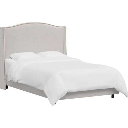 Cole Wingback Bed, Velvet | One Kings Lane