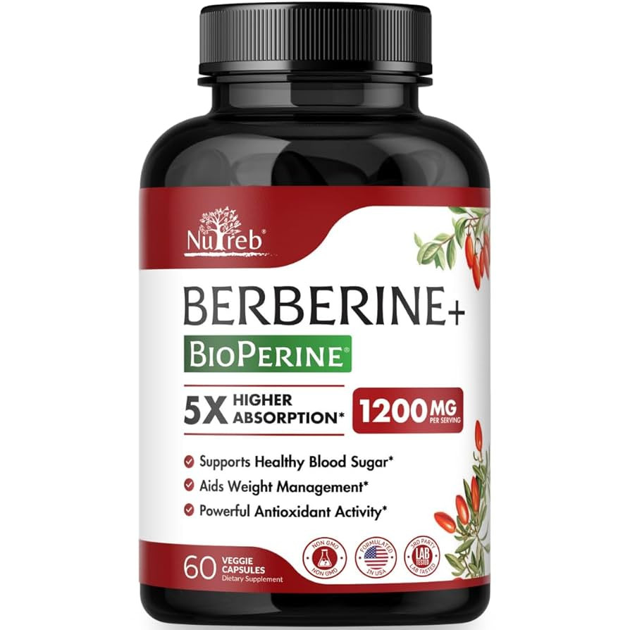 Berberine Supplement 1200mg - 5X Higher Absorption - Ultra Pure 98% Berberine HCL - Healthy Weigh... | Amazon (US)