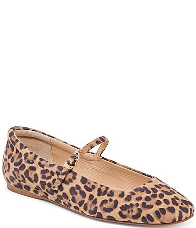 Dolce Vita Reyes Leopard Print Leather Mary Jane Ballet Flats - 10 | Dillard's