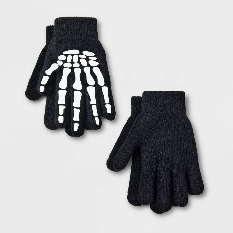 Kids' 2pk Skeleton Gloves - Cat & Jack™ Black | Target