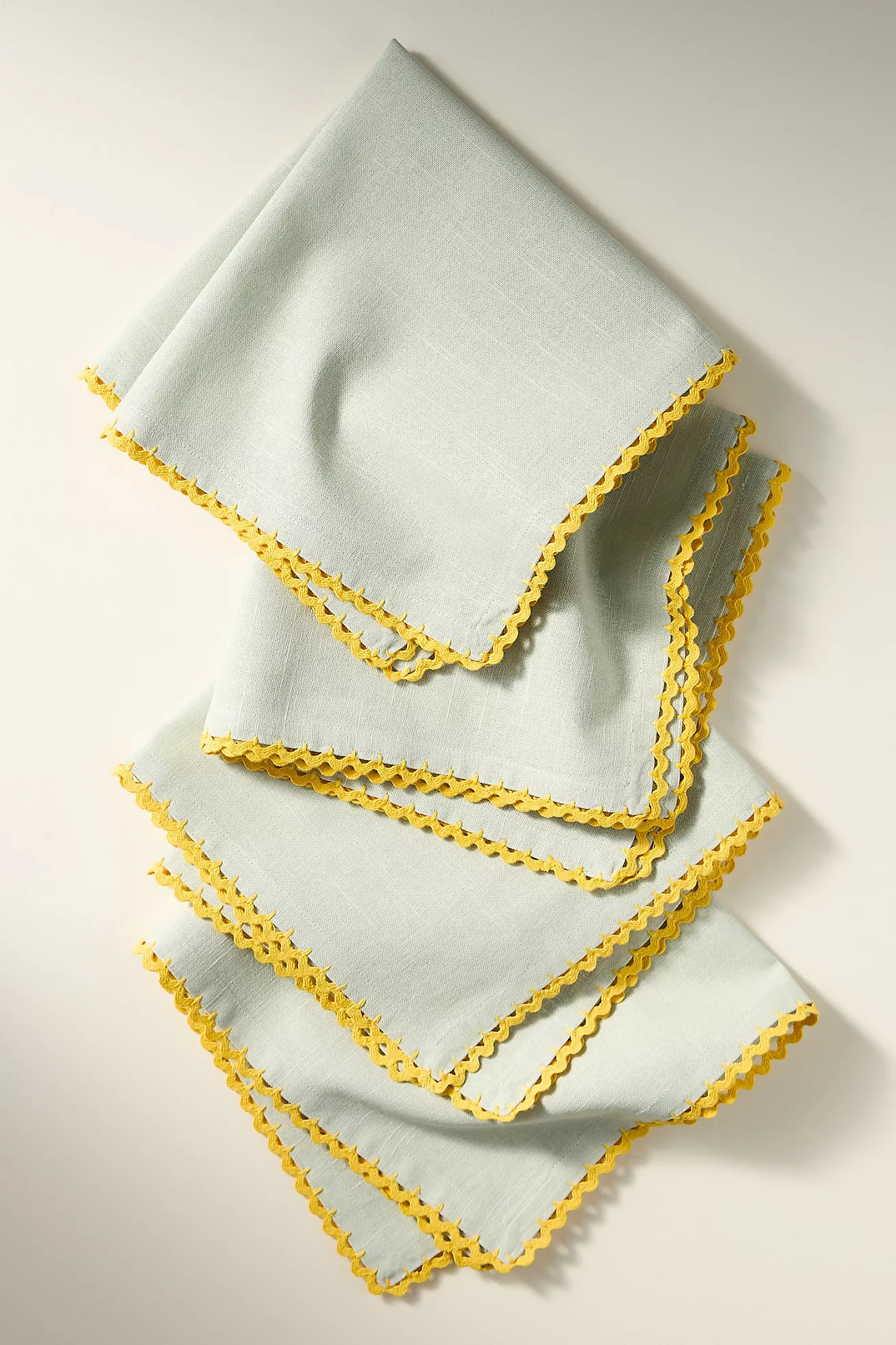 Ric Rac Cotton Napkin Set, Set of 4 | Anthropologie (US)
