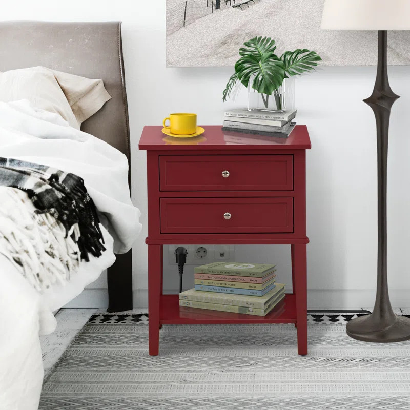 Genao Solid Wood 2 - Drawer End Table | Wayfair North America