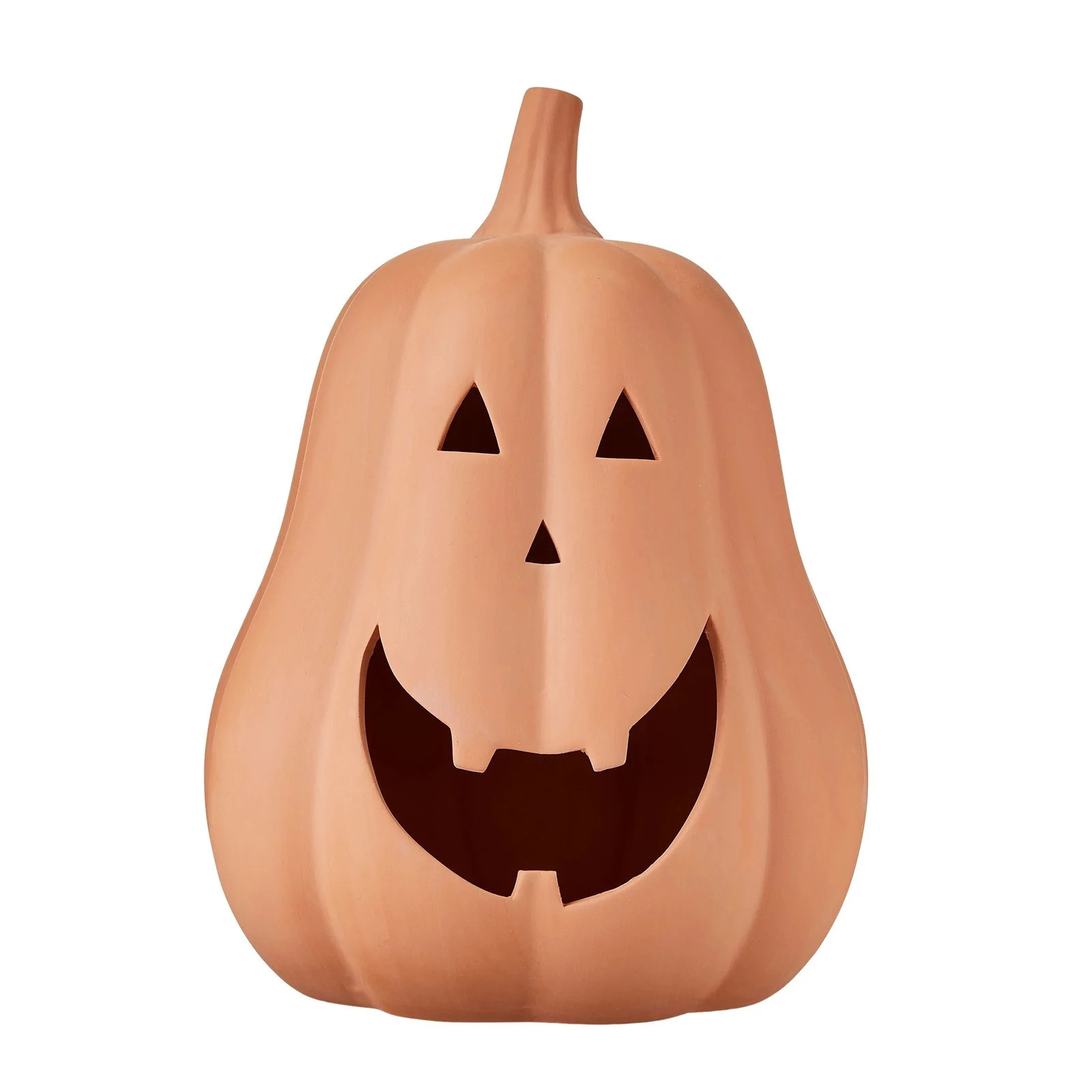 Fall Halloween Decorations Handmade Clay Pumpkin Jack O'Lantern - Tall Terracotta Pumpkin for Ind... | Walmart (US)