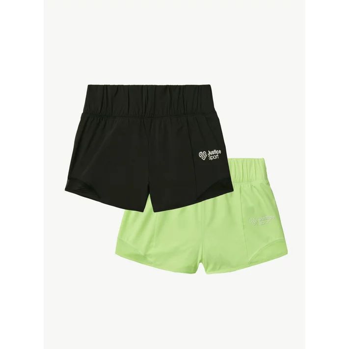 Justice Girls 2-Pack Active Mesh Detail Running Shorts, Sizes XS-XLP | Walmart (US)