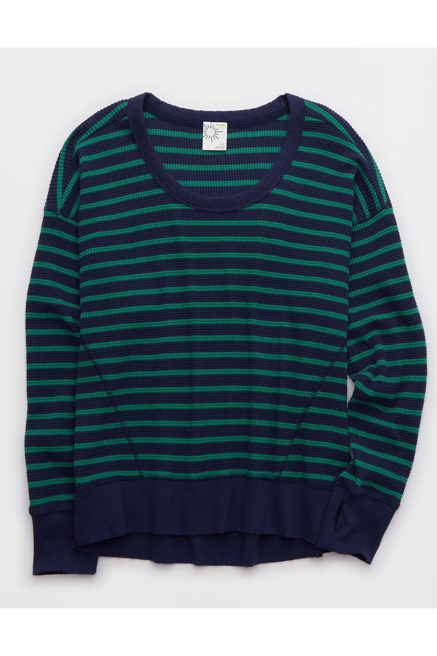 OFFLINE By Aerie Wow Waffle T-Shirt Women's Royal Navy XXS | Aerie