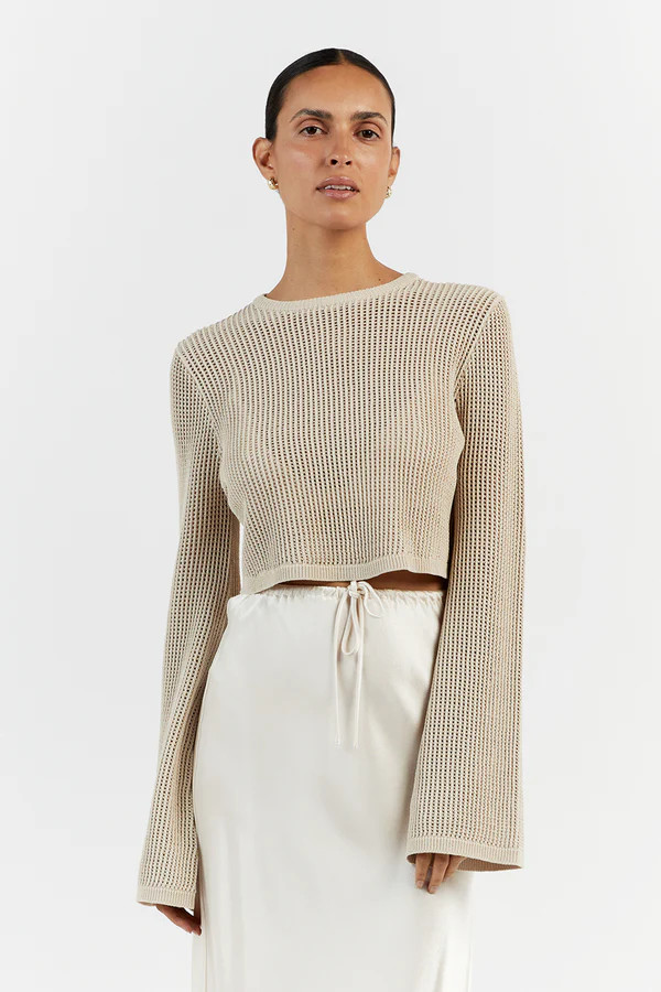 OPHELIA STONE LONG SLEEVE CROP | DISSH