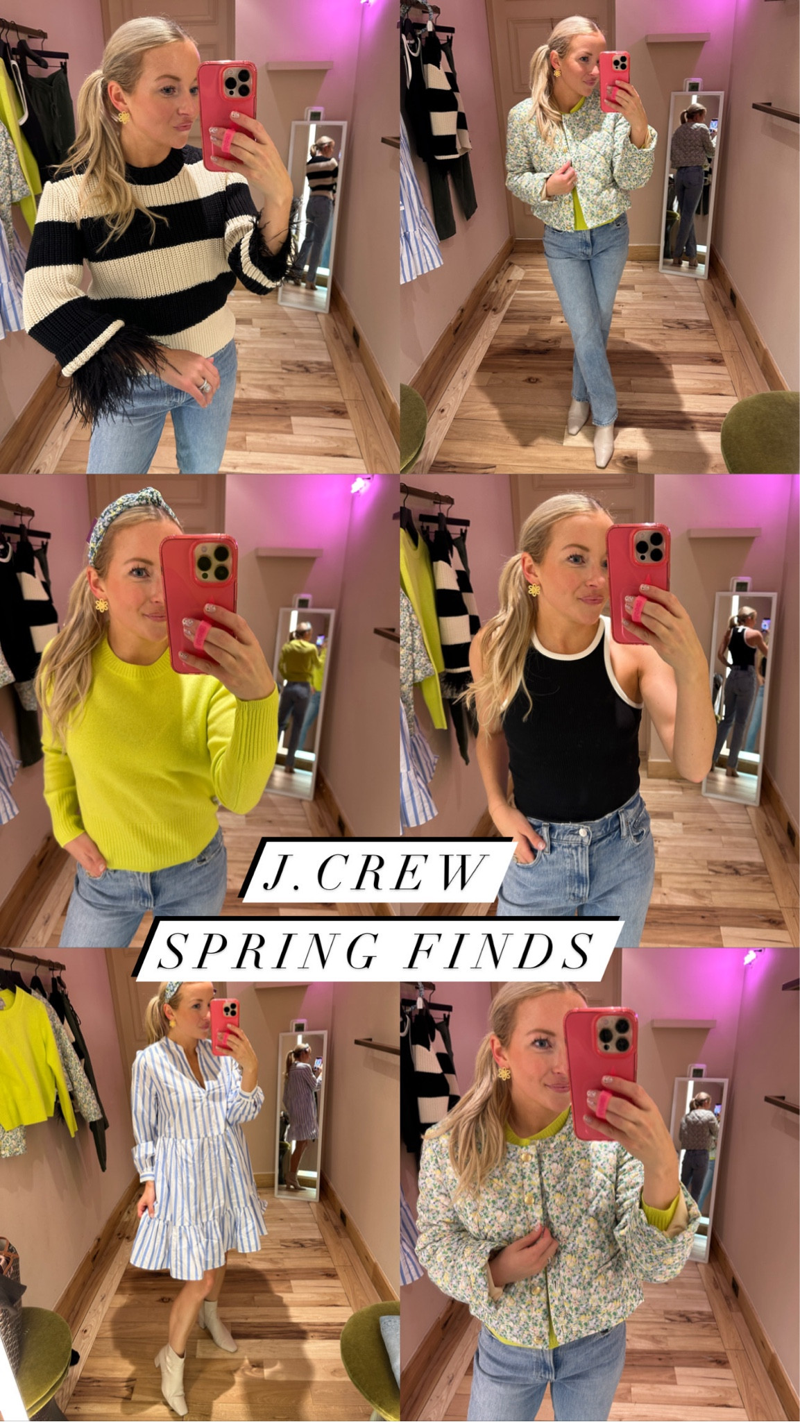 J. Crew spring sweaters & a darling stripe dress! I’m wearing an XS or XXS in everything (except for the floral jacket) & would say they are true to size! In the floral jacket I’m wearing the size 6, which fits like a small. 🌼 #JCrew #springstyle #spring #quiltedjacket

#LTKstyletip #LTKSeasonal #LTKunder100