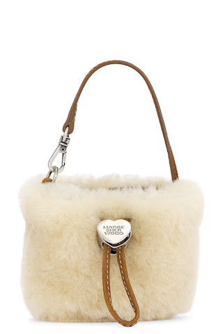 MARGESHERWOOD Shearling Drawstring Pouch in Beige & Chestnut from Revolve.com | Revolve Clothing (Global)