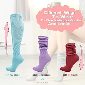 Winterlace 3 Pairs Slouch Socks for Women, Soft Extra Long Scrunch Knee High Sock, Bulk Pack | Amazon (US)
