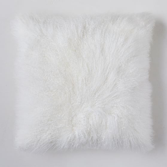 Mongolian Lamb Pillow Cover24X24 inchesWhite w Down Alternative Pillow Insert | West Elm (US)
