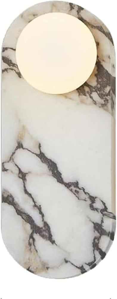 Natural Marble Wall Sconces, Alabaster Wall Light, Hardwired Wall Light Fixtures, Modern Wall Mou... | Amazon (US)